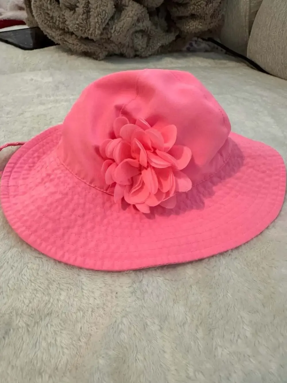 Carter's Baby Girls Pink Flower Sun Hat Bucket Hat (0-9 Months)